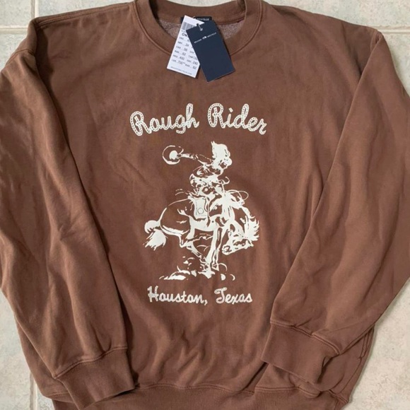 brandy melville rough rider sweatshirt brown